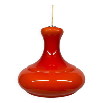 Large red opaline pendant light
