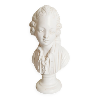 Buste ancien de jeune garçon  , en plâtre blanc