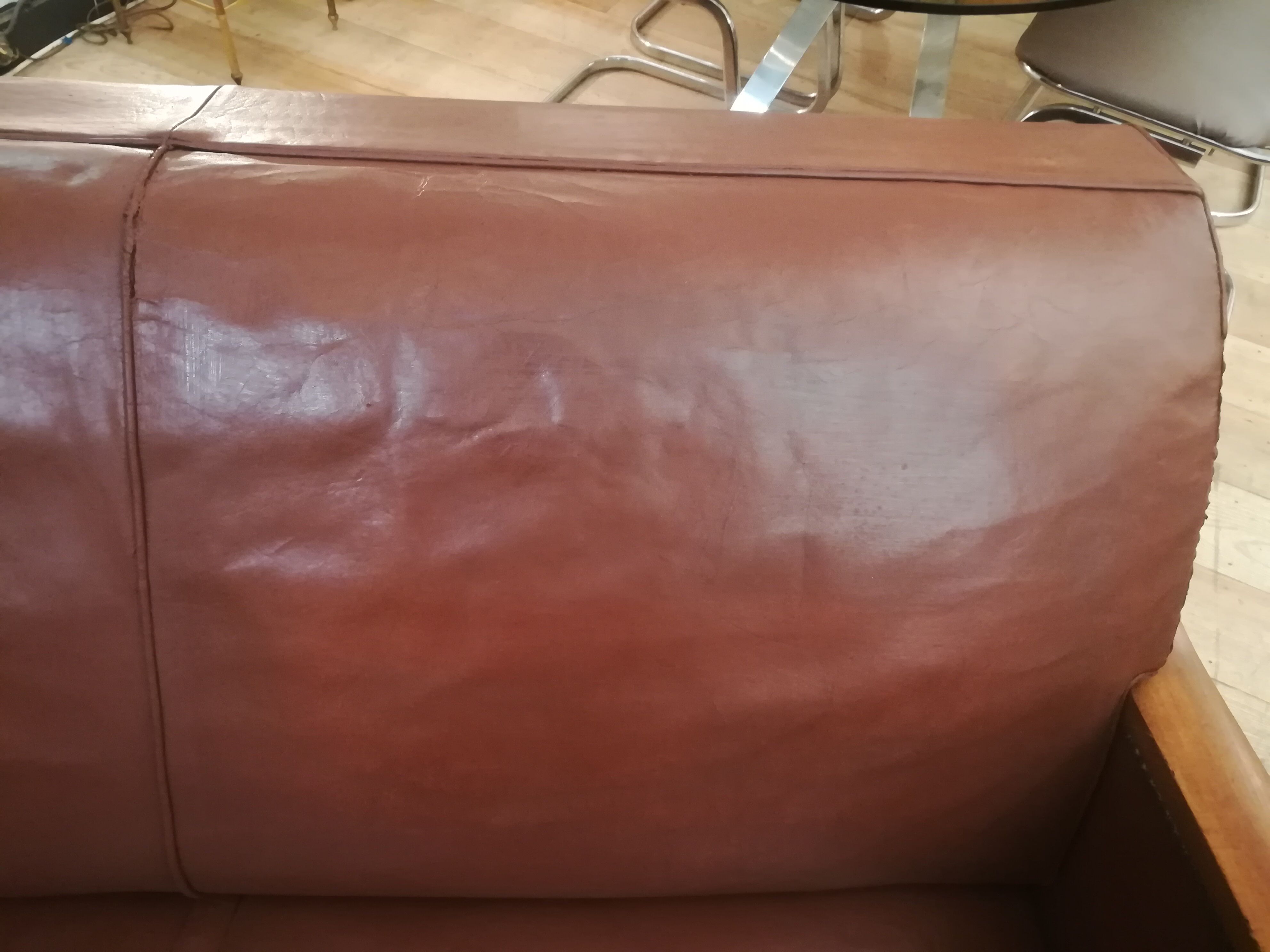 Leather art deco sofa