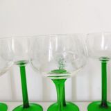 Set of 8 Glasses of La Rochère Crystal Wine and Glass