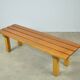 Vintage handmade robust slatted BENCH, Netherlands 1970s