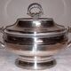 Antique silver-plated soup tureen – decorated handles – classic style