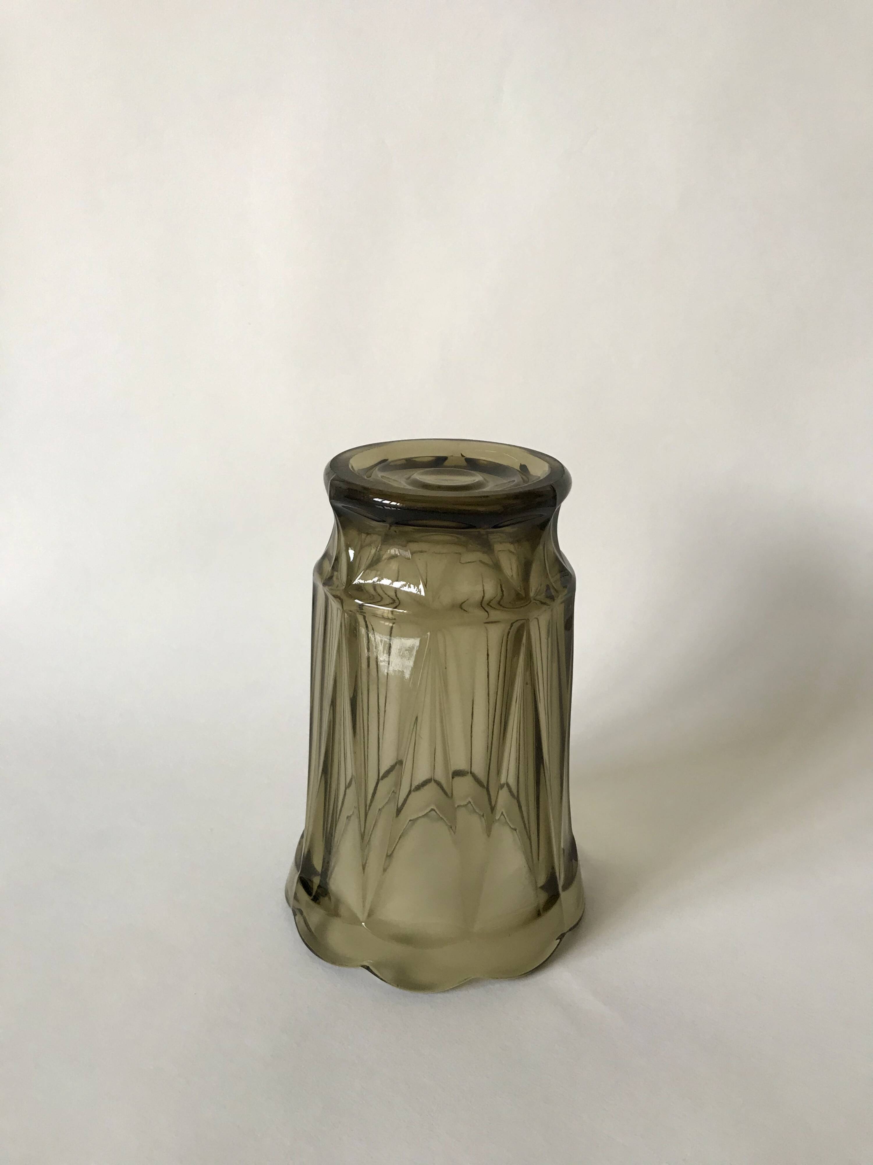 Small smoked glass vase from the 70s
