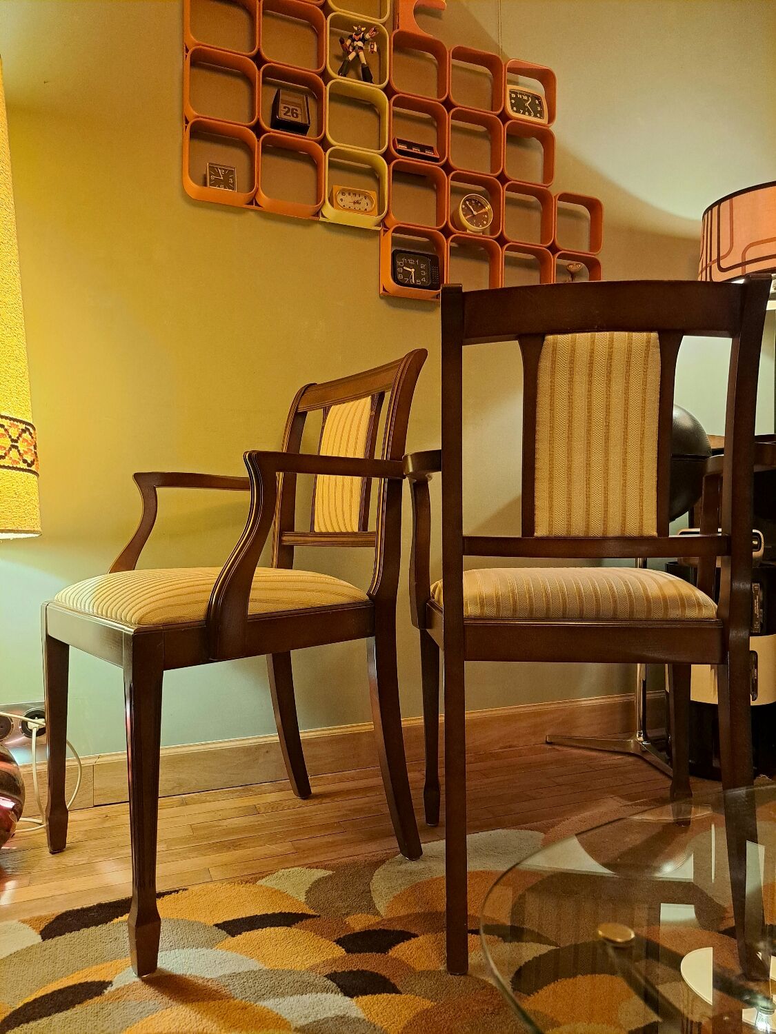 Paires de fauteuils de salon heldense acajou circa 1950