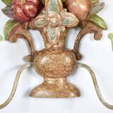 Pair of Italian hand-carved and painted wooden sconces