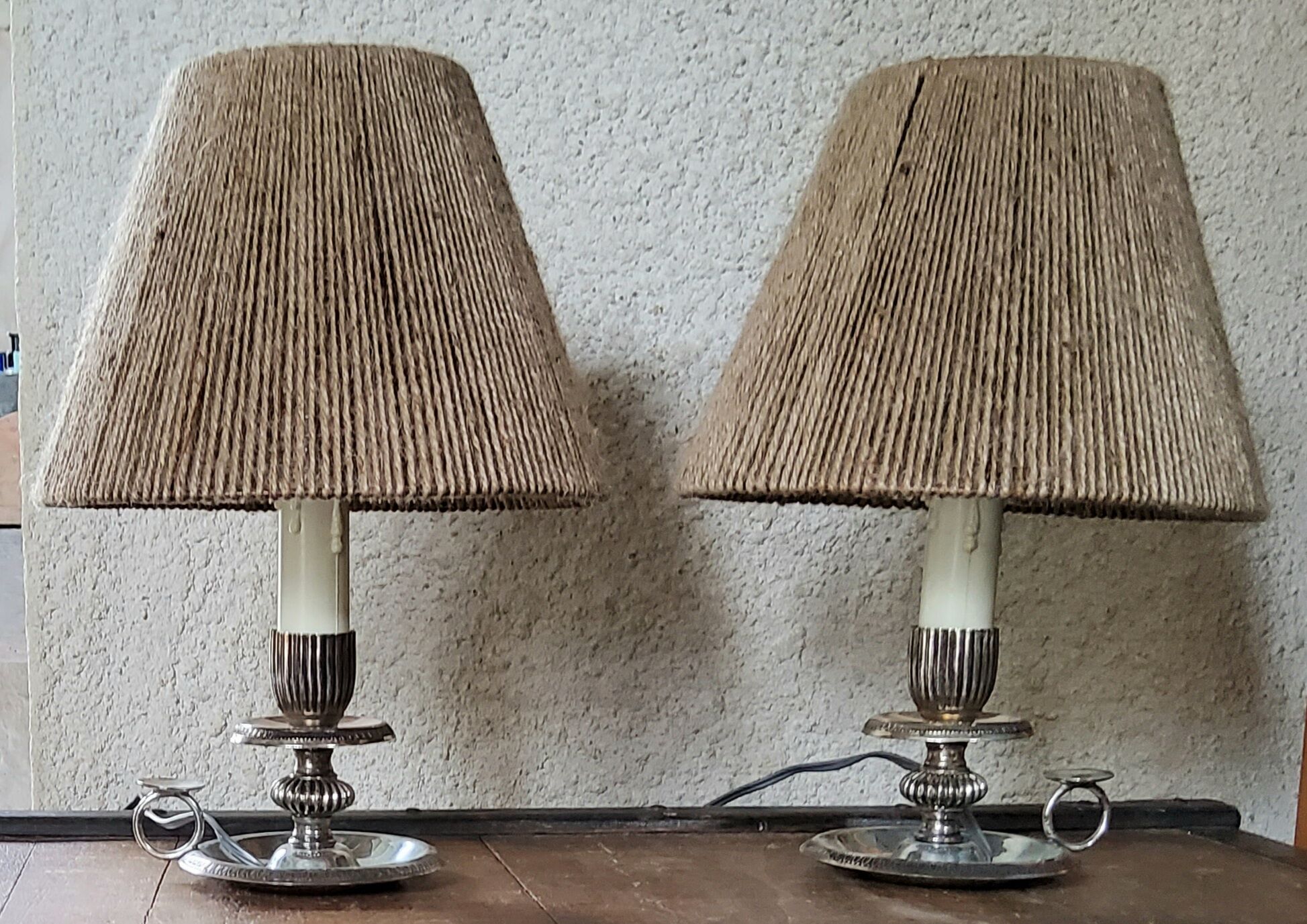 Pair of candlestick lamps