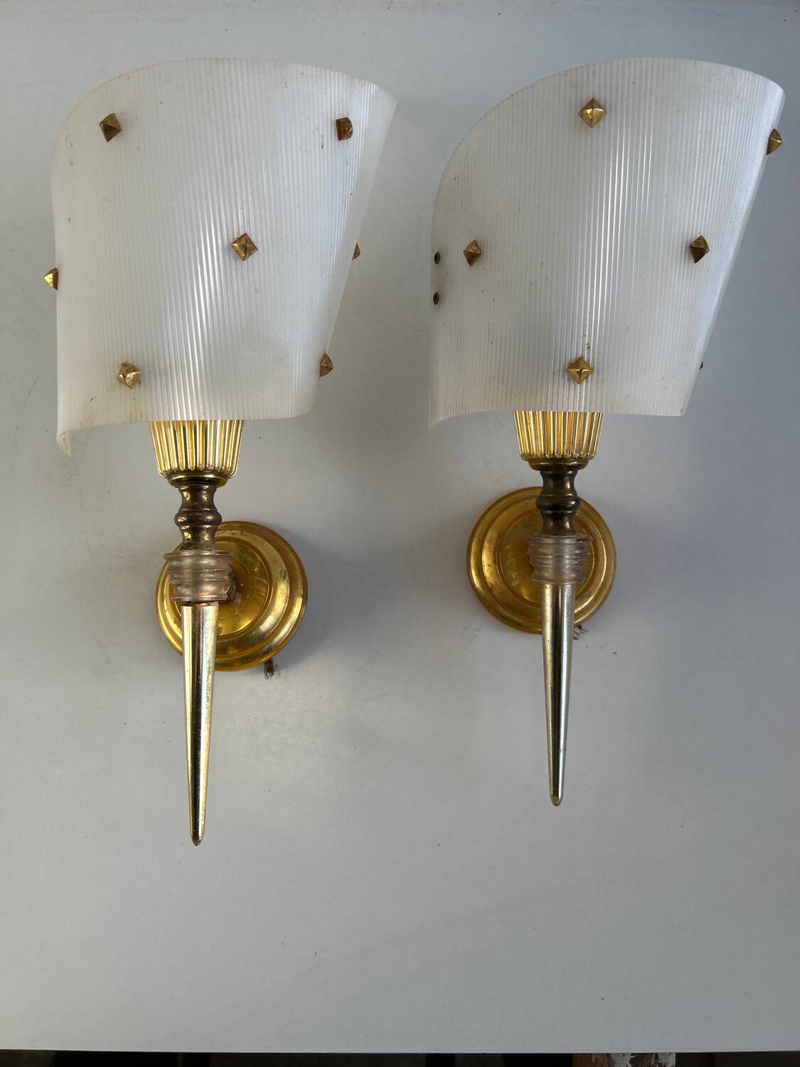Pair of vintage 70s wall lights