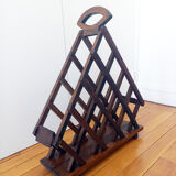 Old bottle holder / bottle rack Vintage Solid wood Unique piece