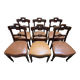 Set of 6 Napoleon III period chairs in mahogany and leather