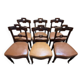 Suite de 6 chaises époque Napoléon III en acajou et cuir