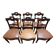 Set of 6 Napoleon III period chairs in mahogany and leather