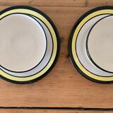 2 cups and 2 saucers in excellent condition, Faïence HB Quimper, 1960