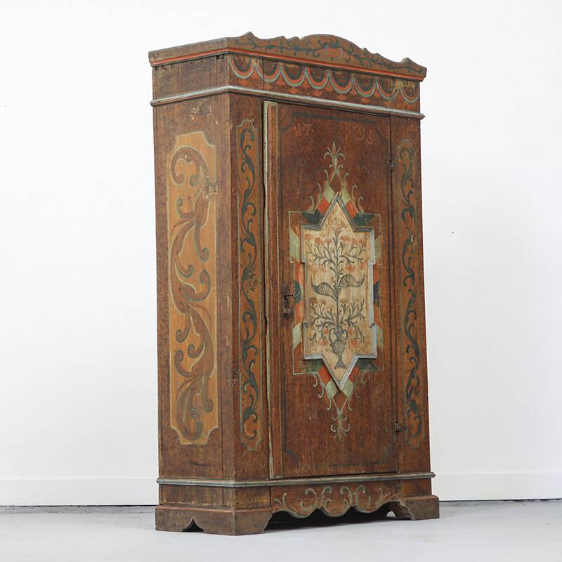 Folk art painted bridal wardrobe