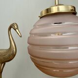 vintage globe pendant light in pink frosted glass