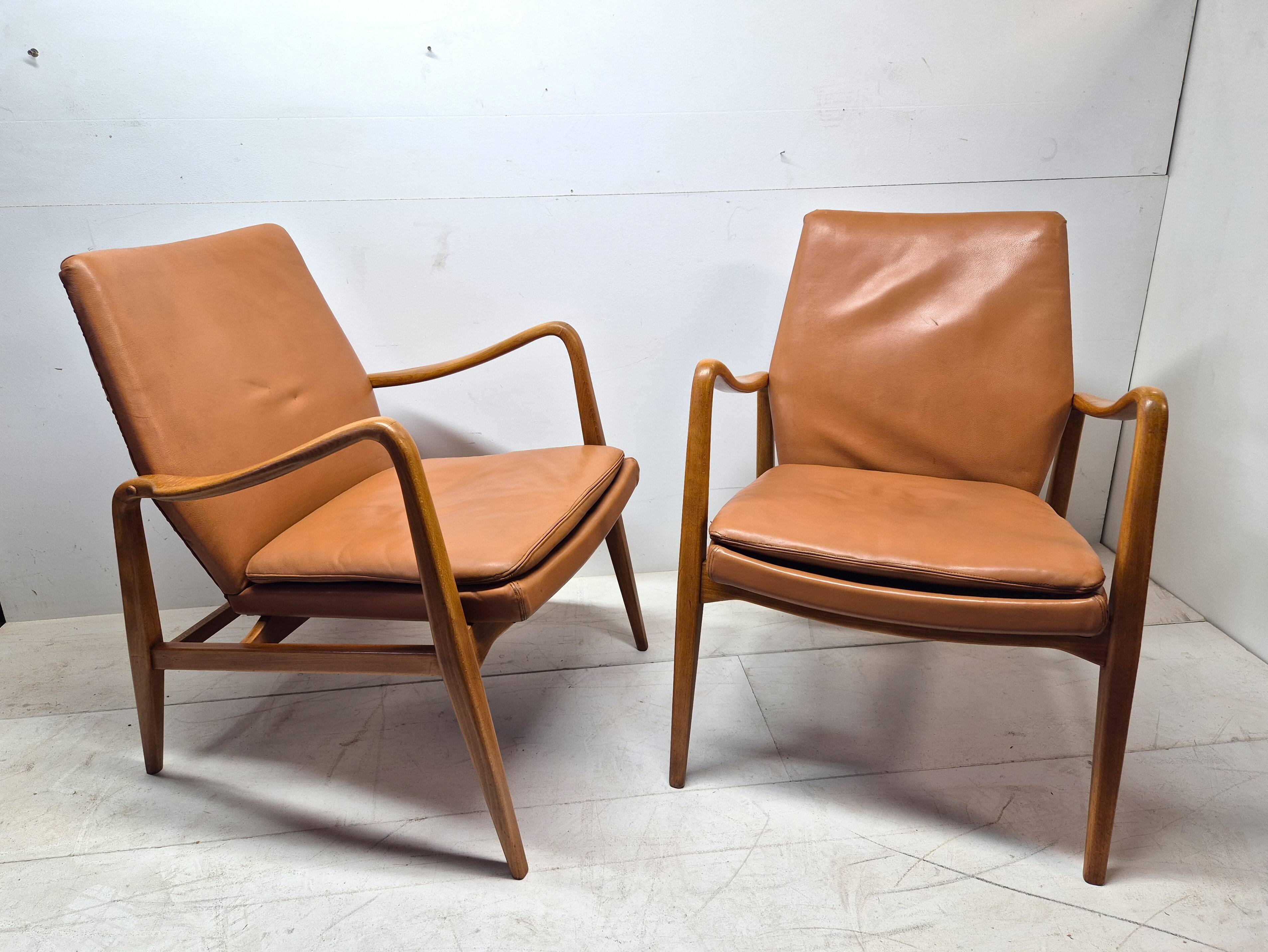 Pair of Scandinavian armchairs attributed to Axel Larsson, circa 1960.