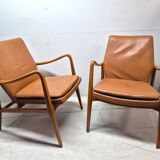 Pair of Scandinavian armchairs attributed to Axel Larsson, circa 1960.