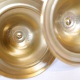 Mid-century set of 5 brass candlesticks by Lars Holmström, Arvika, Sweden.