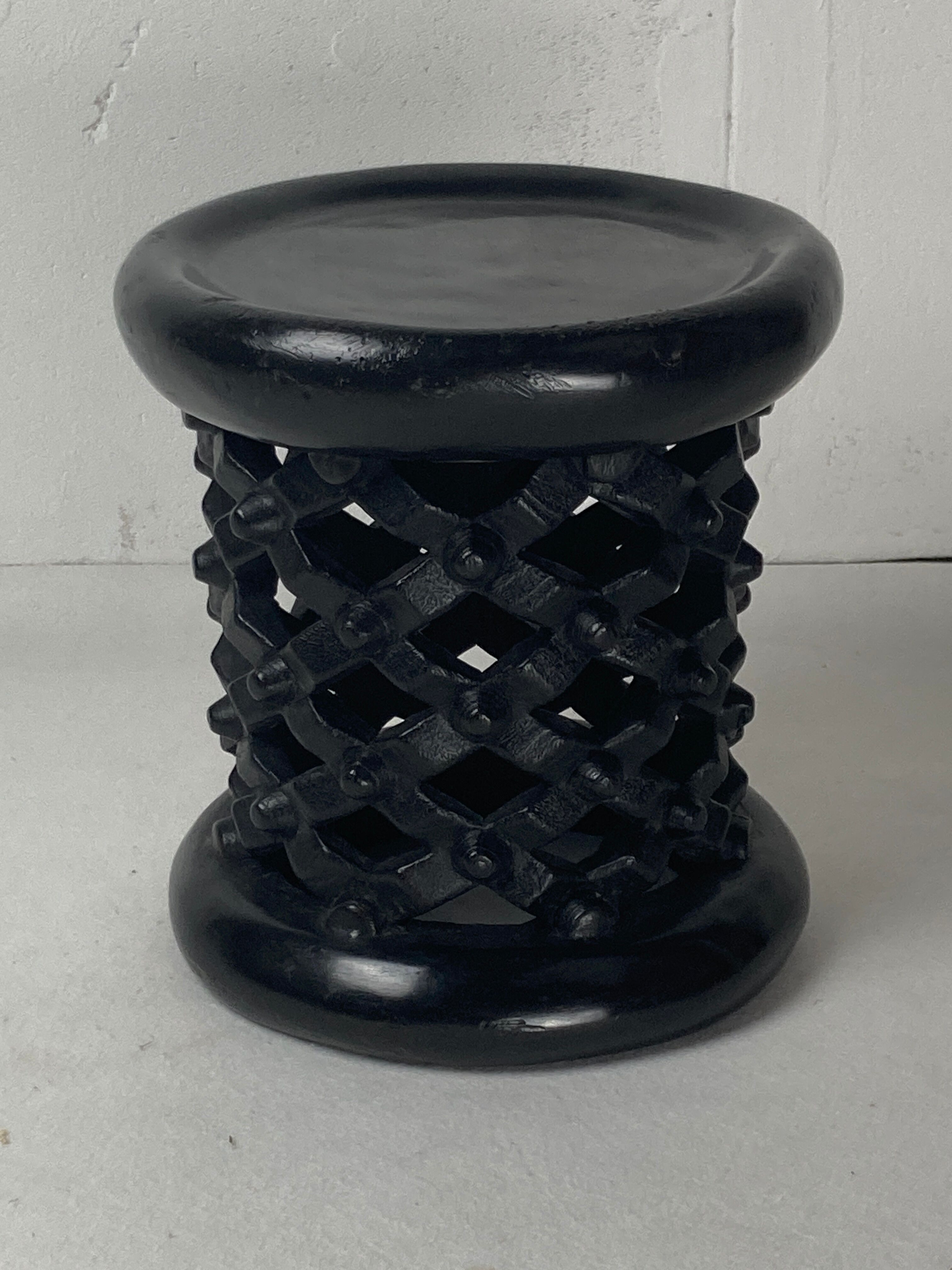 African ebonised Bamileke low stool, Cameroon, 1970s