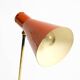 Beautiful, Large Mid-Century Modern Brass Table Lamp with a Brick-Red Shade