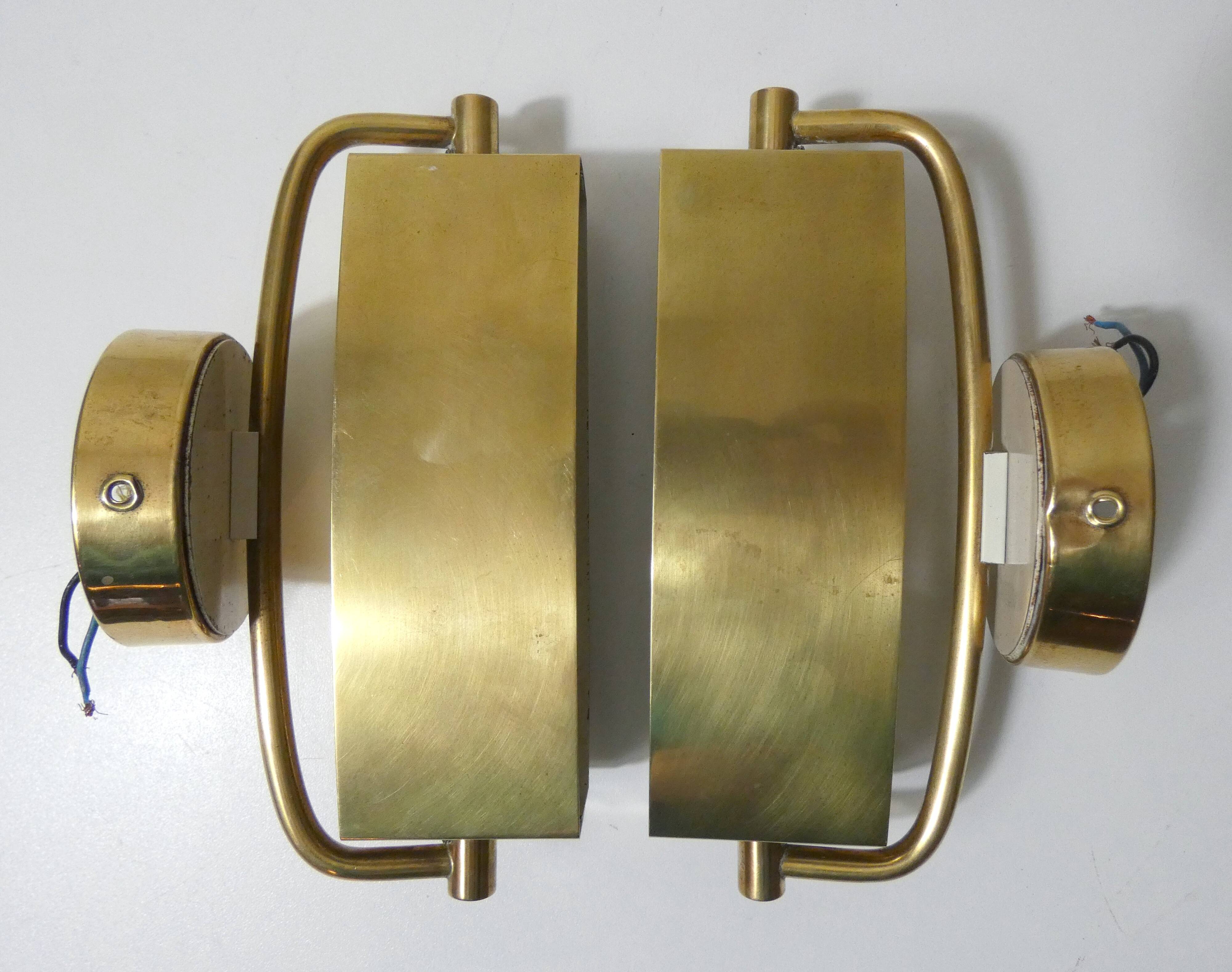 Pair of Jacques Biny mid-century design wall sconces
