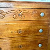 Vintage oak chest of drawers with 4 drawers, 1950s