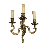 Applique en bronze doré à 3 branches de style Louis XV