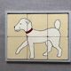 Wooden puzzle frame representing a poodle dog, vintage painting