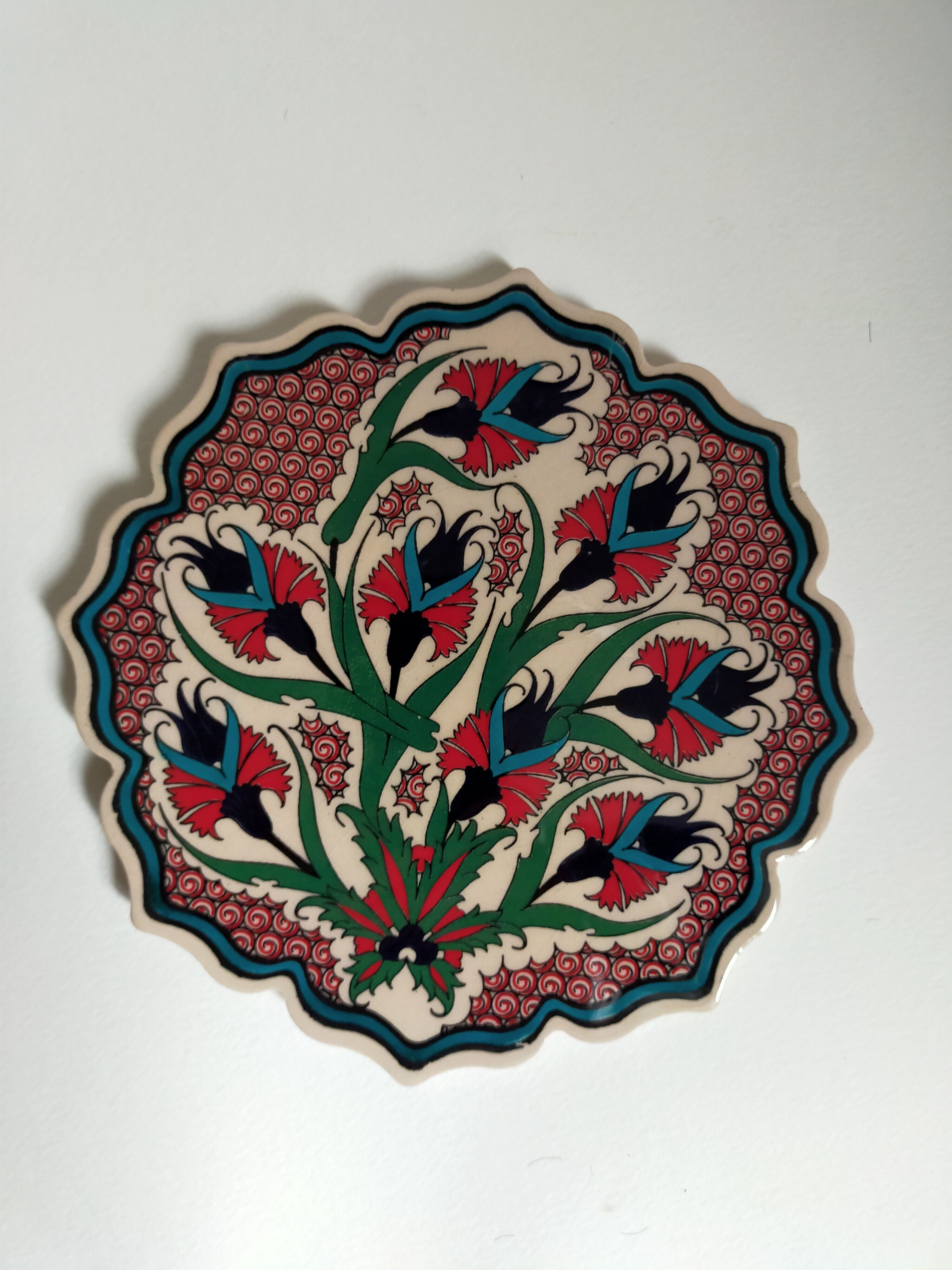 Flowery turkish trivet table mat