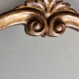 Vintage rocaille style mirror in stucco and wood 80 cm