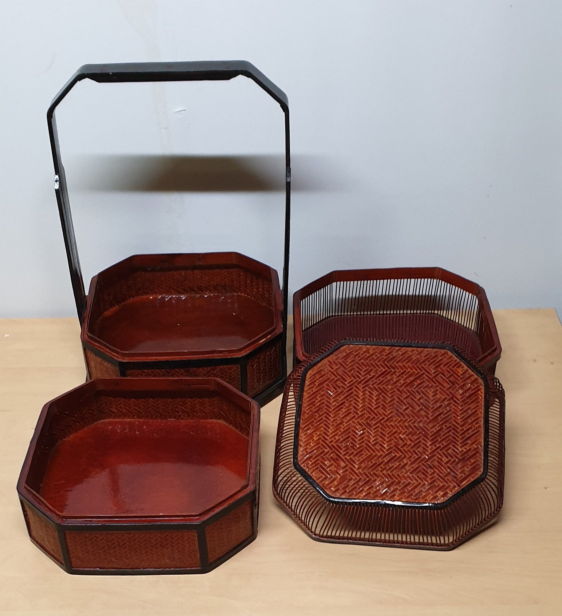 Chinese bamboo picnic basket