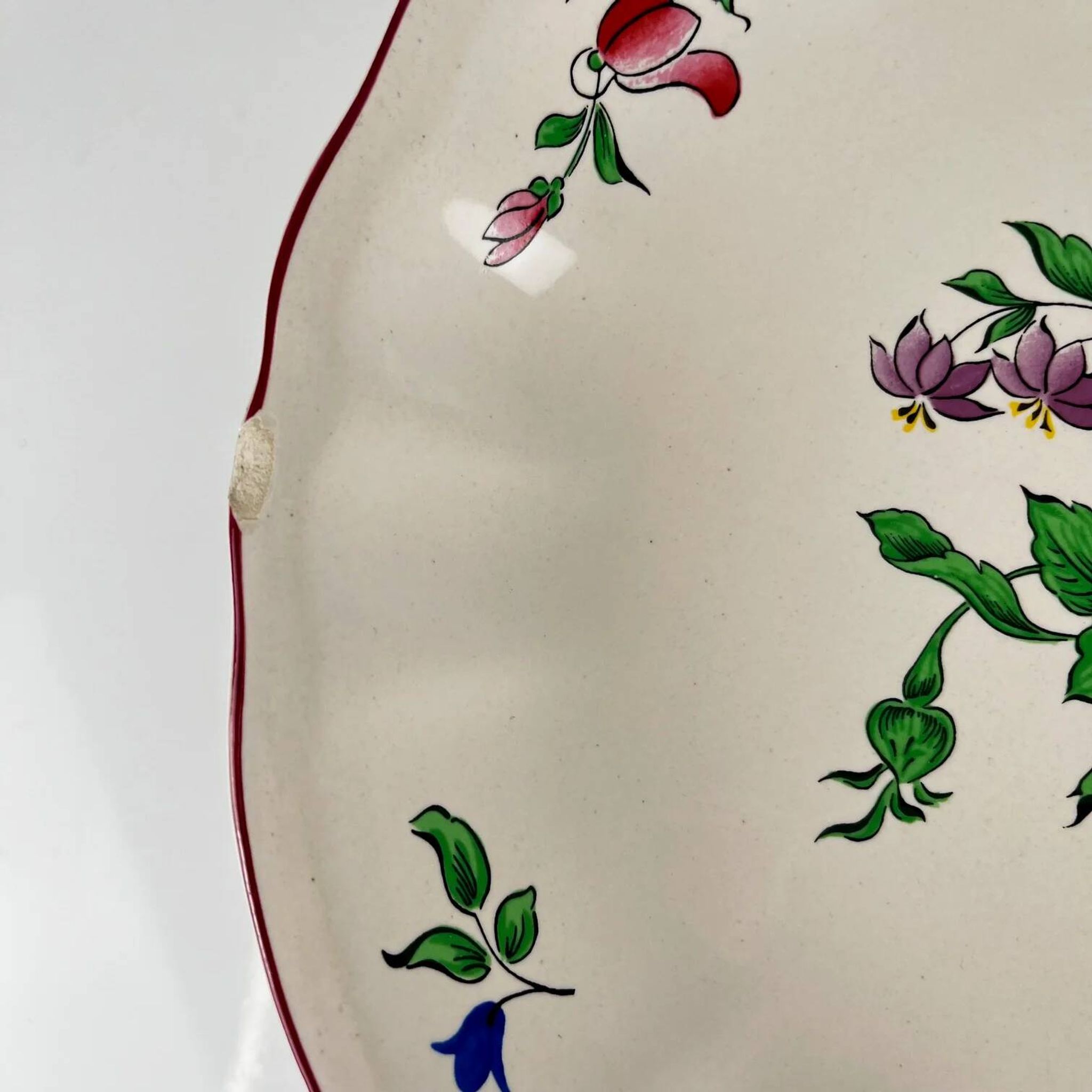 Compote dish KG Lunéville, model "Réverbère", rose pattern