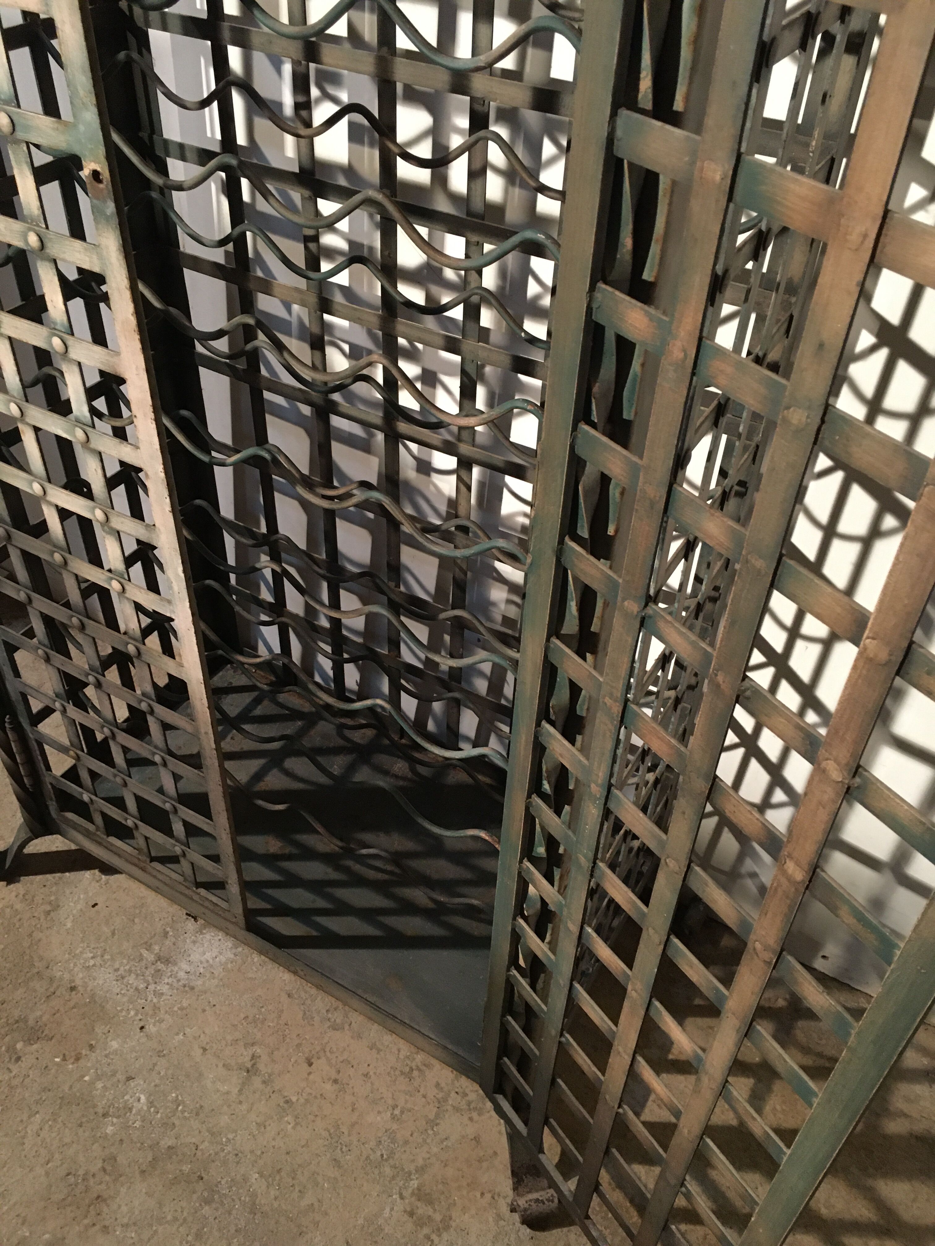 Wrought iron wine cabinet