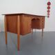 Vintage Danish Curved Teak Desk, 1960s