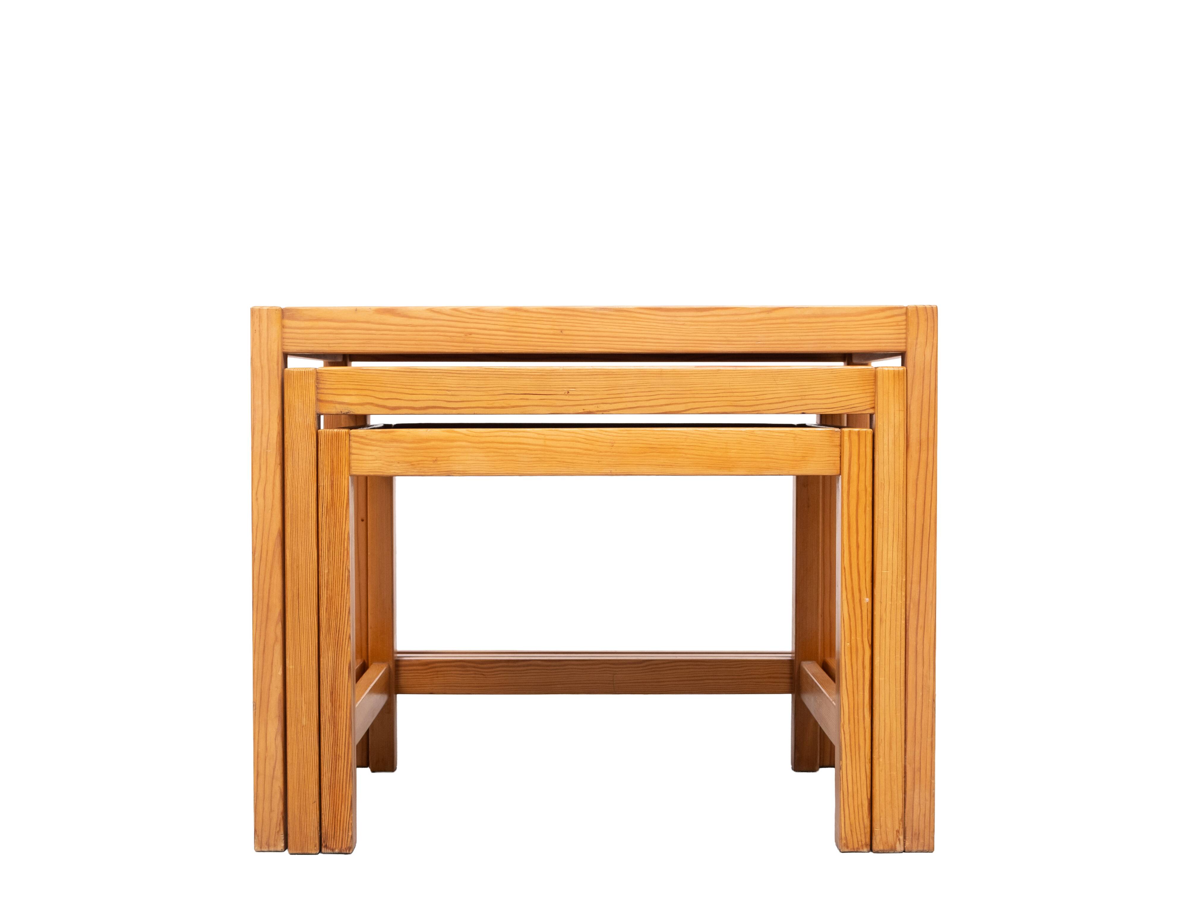 Solid Pine nesting tables Design Kurt Østervig 1960s Denmark