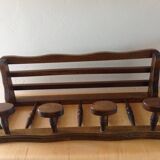 Patère à quatre têtes avec étagère, porte chapeaux/années  50-60