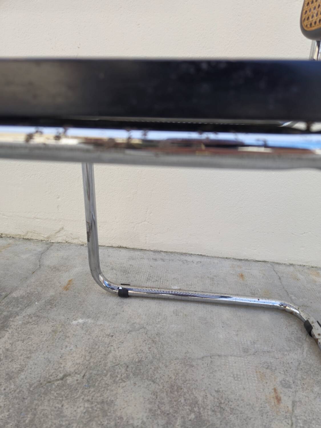 Marcel Breuer B32 chair in black cane signed Made in Italy