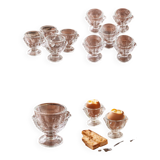 Set of 6 vintage moulded glass egg cups – very good condition