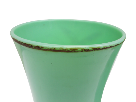 Pair of green opaline vases
