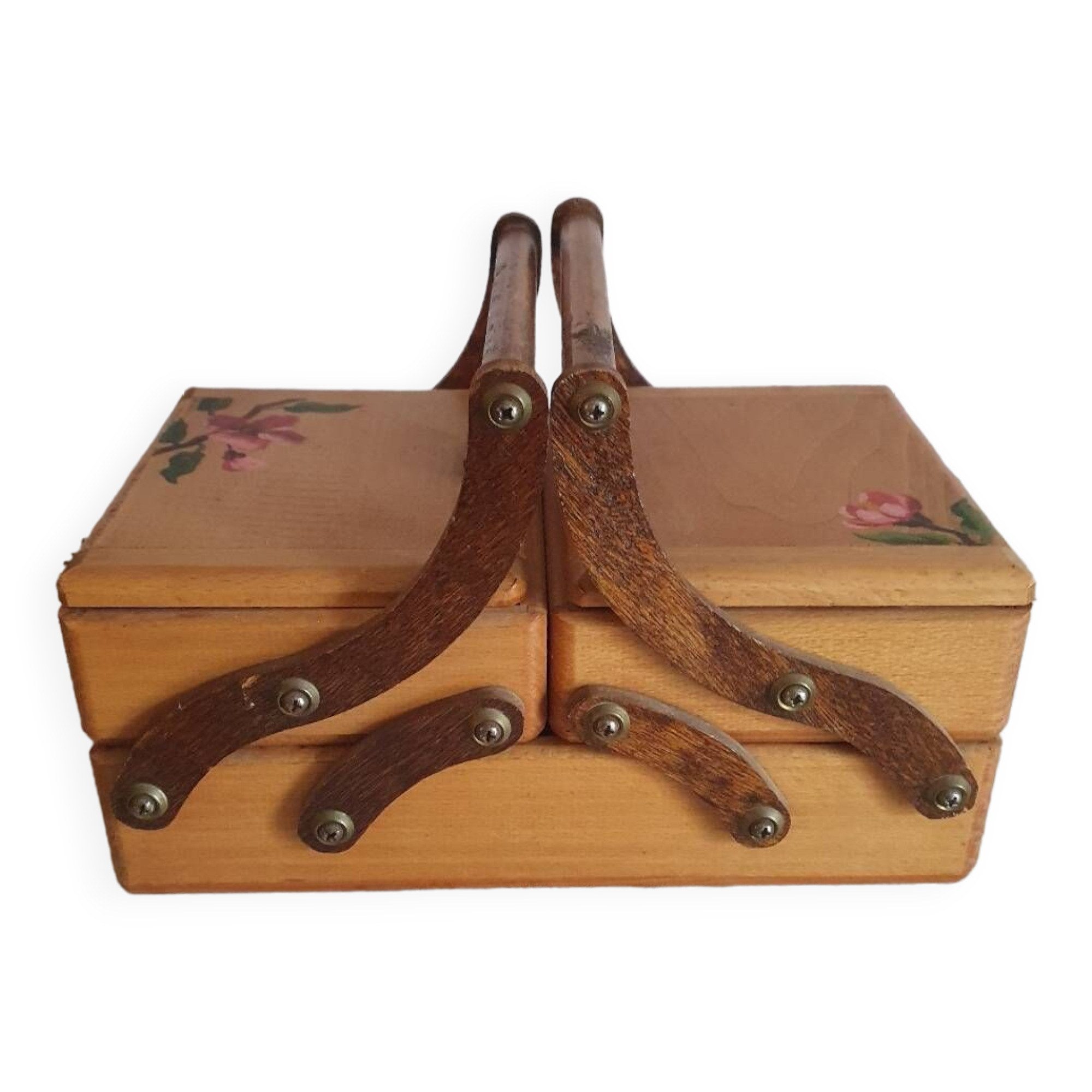 Small wooden sewing box worker