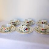 Service à café vintage Gien modèle Tamaris en porcelaine