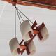 Lustre vintage scandinave en teck et perspex