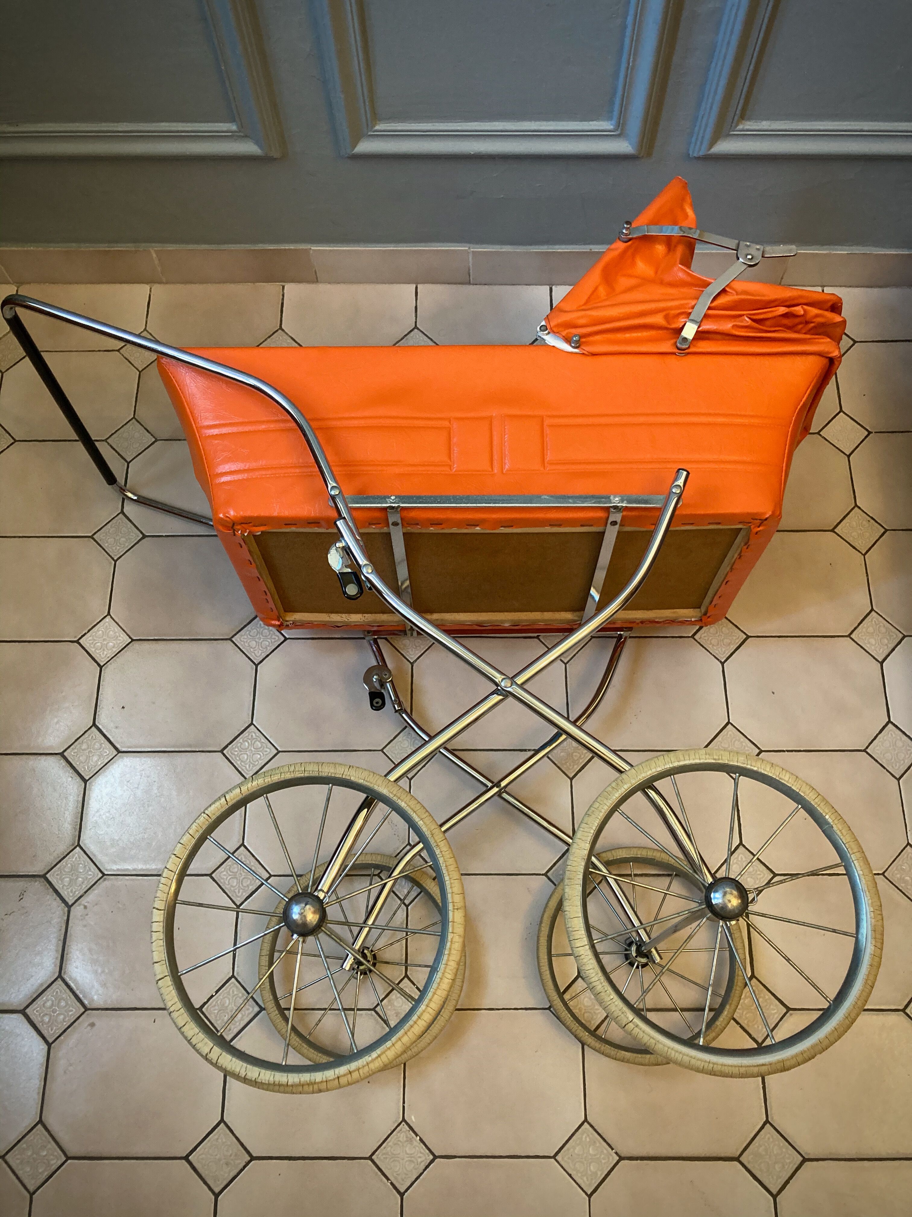 Vintage landau orange and chrome around 1970