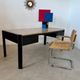 Italian design postmodern desk in metal and vintage 80s travertine top