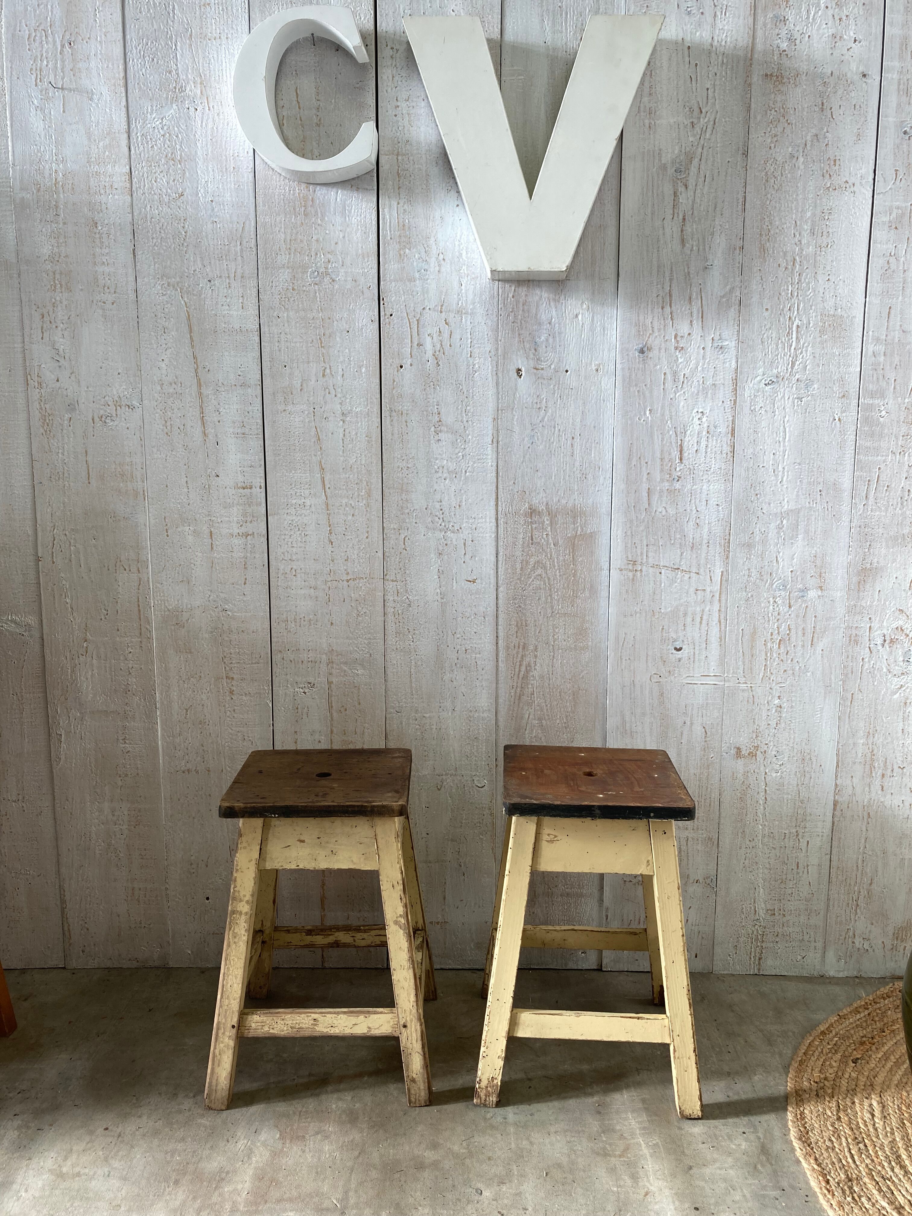 Pair of farm stools