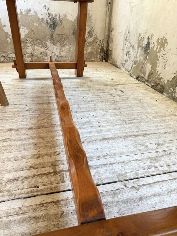 Table de ferme Aranjou orme blond 1950