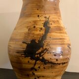Vase en céramique émaillée tachiste, Poterie de la Colombe, 1970