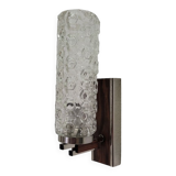 Vintage Scandinavian wall lamp in rosewood and glass 1960s