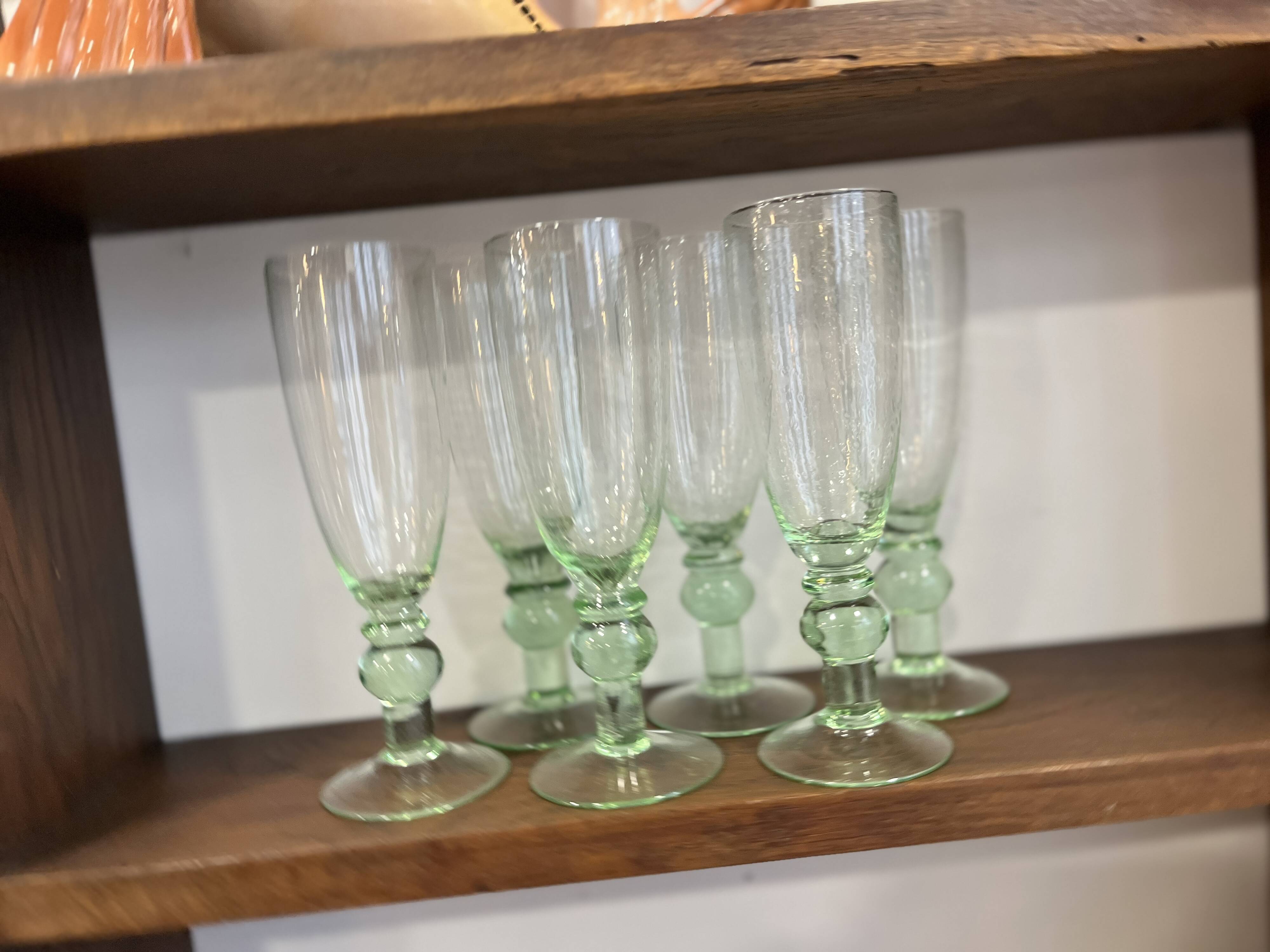 Bubbled glass flutes Montauroux