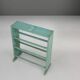 Small Industrial Mint-Colored Rack or Bookcase with 4 Shelves, Belgium 1920