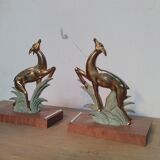 Art Deco doe bookends